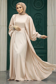  Elegant Beige Islamic Clothing Prom Dress 60201BEJ - 1