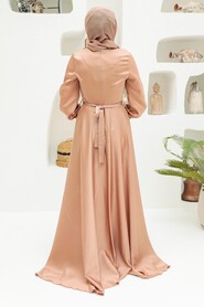  Elegant Beige Muslim Engagement Dress 3460BEJ - 2