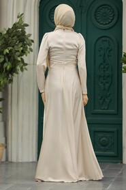  Elegant Beige Muslim Engagement Dress 39011BEJ - 4