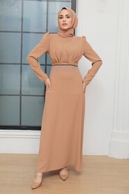  Elegant Biscuit Muslim Bridal Dress 51531BS - 2