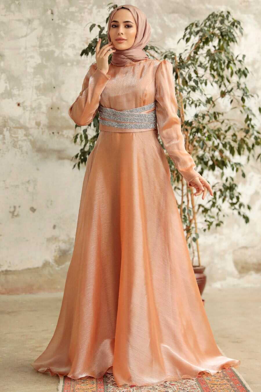 Neva Style - Elegant Biscuit Muslim Fashion Wedding Dress 3812BS