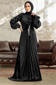  Elegant Black Islamic Bridesmaid Dress 3933S - NEVA STYLE