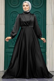  Elegant Black Modest Evening Gown 5926S - NEVA STYLE