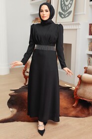  Elegant Black Muslim Bridal Dress 51531S - 1