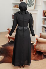  Elegant Black Muslim Bridal Dress 51531S - 4