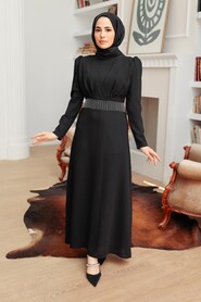  Elegant Black Muslim Bridal Dress 51531S - 3