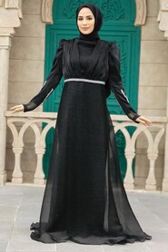  Elegant Black Muslim Engagement Dress 25854S - 2