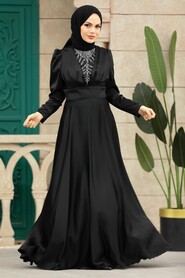  Elegant Black Muslim Engagement Dress 39011S - 2