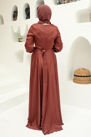  Elegant Brown Muslim Engagement Dress 3460KH - 3