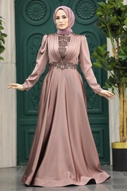  Elegant Copper Hijab Engagement Gown 22221BKR - 1
