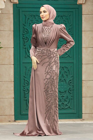  Elegant Copper Hijab Evening Gown 23122BKR - 2