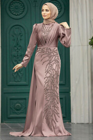  Elegant Copper Hijab Evening Gown 23122BKR - 3