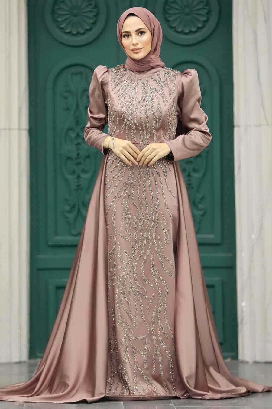Neva Style - Elegant Copper Islamic Wedding Gown 22990BKR