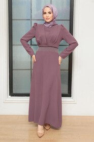  Elegant Dark Dusty Rose Muslim Bridal Dress 51531KGK - 2