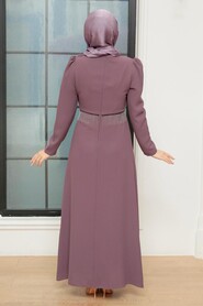  Elegant Dark Dusty Rose Muslim Bridal Dress 51531KGK - 4