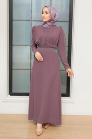  Elegant Dark Dusty Rose Muslim Bridal Dress 51531KGK - 3