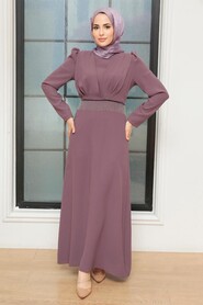  Elegant Dark Dusty Rose Muslim Bridal Dress 51531KGK - 1