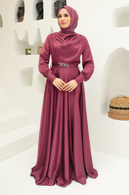  Elegant Dark Dusty Rose Muslim Engagement Dress 3460KGK - NEVA STYLE