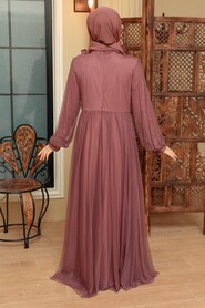  Elegant Dark Dusty Rose Muslim Fashion Evening Dress 20951KGK - 4