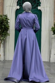  Elegant Dark Lila Hijab Engagement Gown 22221KLILA - 3