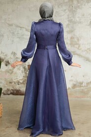  Elegant Dark Lila Hijab Evening Dress 36831KLILA - 5
