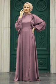  Elegant Dark Lila Islamic Clothing Prom Dress 60201KLILA - NEVA STYLE