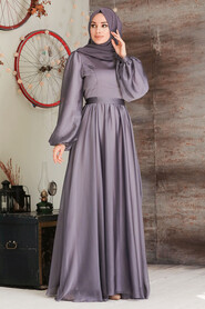  Elegant Dark Lila Islamic Clothing Evening Gown 5215KLILA - 2