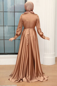  Elegant Dark Mink Muslim Engagement Dress 3460KV - 3