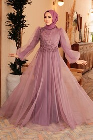  Elegant Dusty Rose Muslim Engagement Dress 22540GK - 1