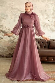  Elegant Dusty Rose Muslim Fashion Evening Dress 22310GK - 2