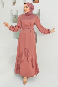  Elegant Dusty Rose Muslim Fashion Evening Dress 4566GK - NEVA STYLE