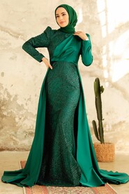  Elegant Emerald Green Islamic Clothing Evening Gown 22924ZY - 1