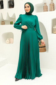  Elegant Emerald Green Islamic Clothing Wedding Dress 3452ZY - NEVA STYLE