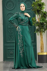  Elegant Emerald Green Muslim Fashion Wedding Dress 40641ZY - 2
