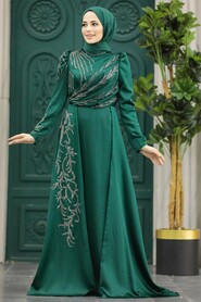  Elegant Emerald Green Muslim Fashion Wedding Dress 40641ZY - 1