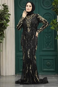  Elegant Gold Islamic Long Sleeve Dress 931GOLD - 2