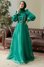  Elegant Green Hijab Evening Dress 36831Y - 2