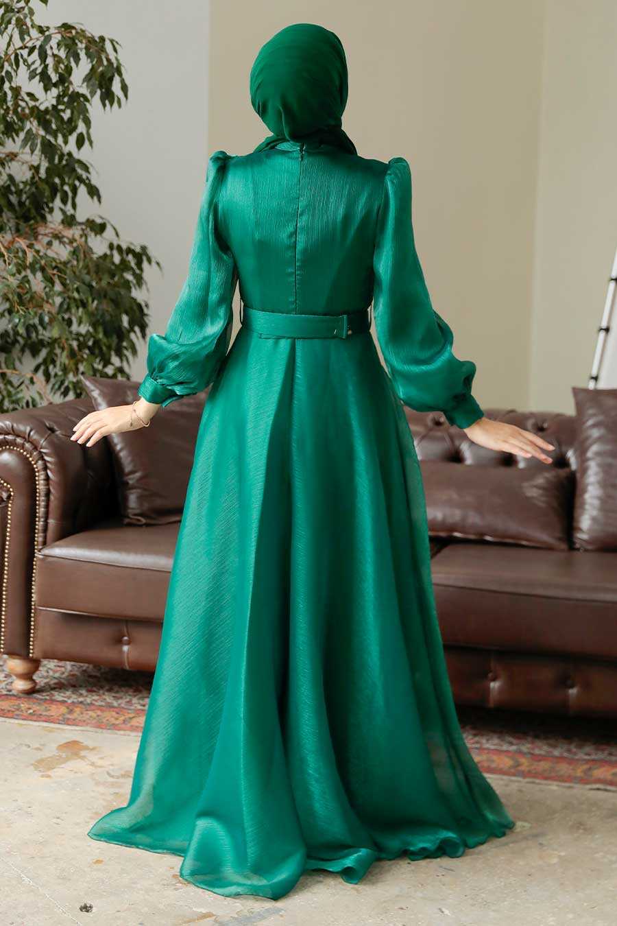 Elegant Green Hijab Evening Dress 36831Y - Neva-style.com