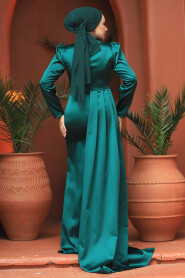  Elegant Green Hijab Evening Gown 23122Y - 4