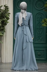 Elegant Grey Muslim Fashion Evening Dress 22223GGR - 3