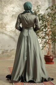  Elegant Khaki Hijab Engagement Gown 22221HK - 3
