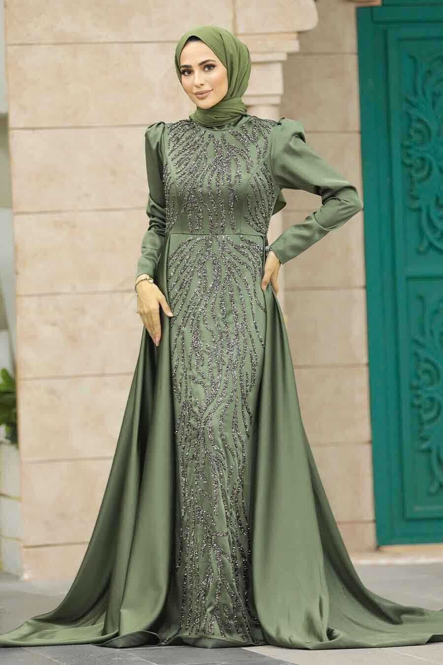 Neva Style - Elegant Khaki Islamic Wedding Gown 22990HK