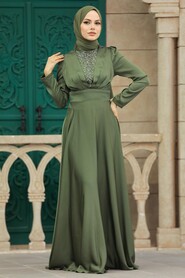  Elegant Khaki Muslim Engagement Dress 39011HK - 2