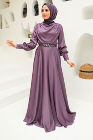  Elegant Lila Muslim Engagement Dress 3460LILA - 2