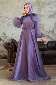  Elegant Lila Muslim Fashion Evening Dress 22310LILA - 2