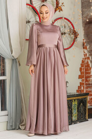  Elegant Mink Islamic Clothing Evening Gown 5215V - 2