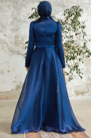  Elegant Navy Blue Muslim Fashion Wedding Dress 3812L - 2