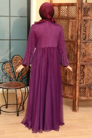  Elegant Plum Color Muslim Fashion Evening Dress 20951MU - 4