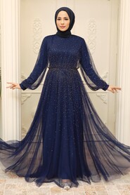  Elegant Purple Dark Blue Muslim Fashion Evening Dress 20951MORC - 1