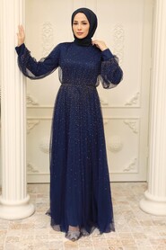  Elegant Purple Dark Blue Muslim Fashion Evening Dress 20951MORC - 3